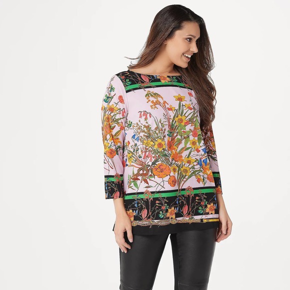 LINEA LOUIS DELL'OLIO Floral Blouse - Picture 1 of 6
